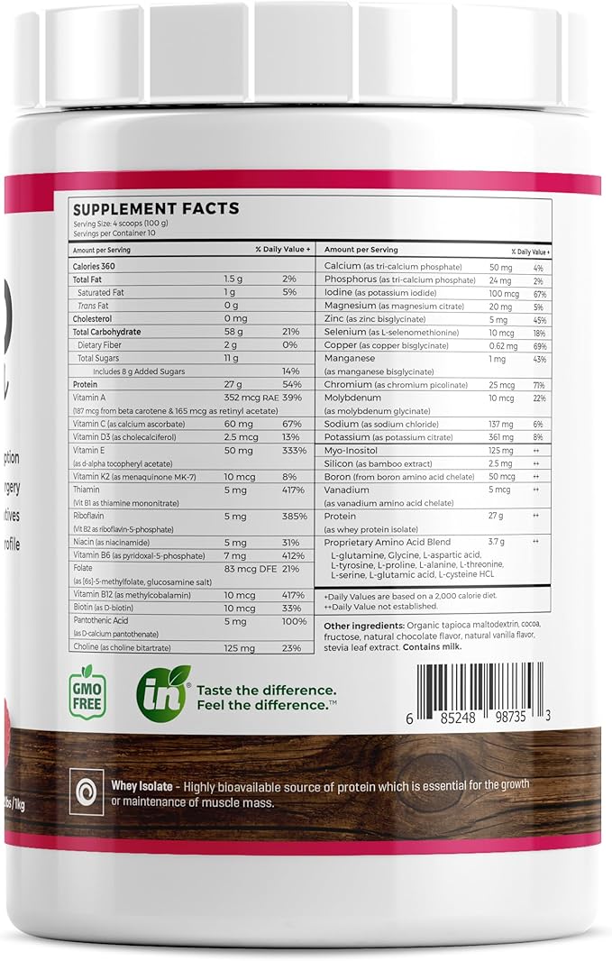 Nutrient Shake – Choco Raspberry (Limited Edition) | Whey Protein Isolate | Easy to Digest Meal Replacement | 27g Protein | No Artificial Additives | 2.2 lbs