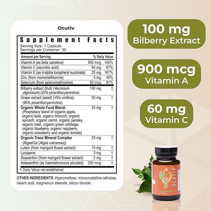 Youngevity Ocutiv Eye Health Supplement - 30 Capsules - 2 Pack