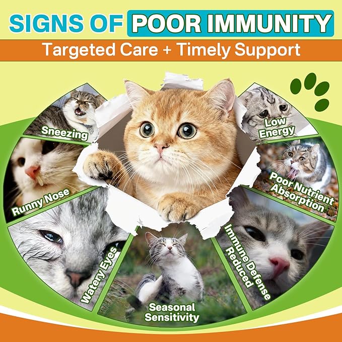 Puyrzoe Lysine for Cats Drops + Skin &amp Coat Chews Respiratory &amp Immune Support + Coat Shine &amp Skin Hydration – Liquid Lysine 60ml + 500 Fur Care Chews with Omega-3-6-9 Vitamins C &amp E