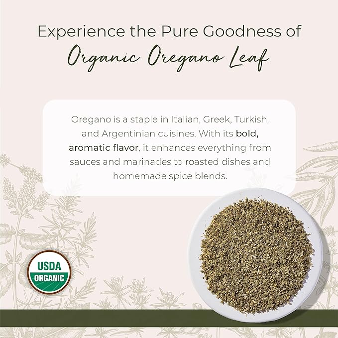 Starwest Botanicals Organic Oregano Dried Leaf - Seasoning Herb for Cooking Use for Pizza Dishes Greek Italian or Mexican Food Non-GMO - Bulk 1 lb Bag