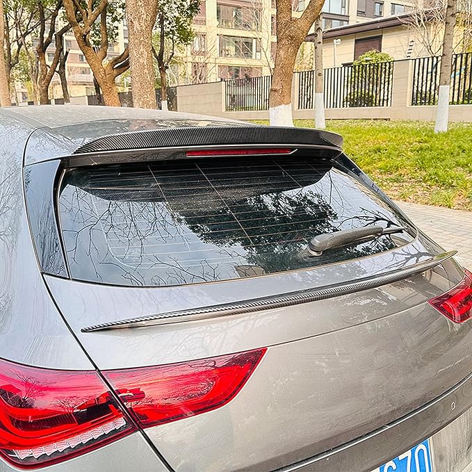 Roof+Rear Trunk Spoiler Wing for Benz CLA Class X118 CLA35/45 AMG 2019-2023 Black