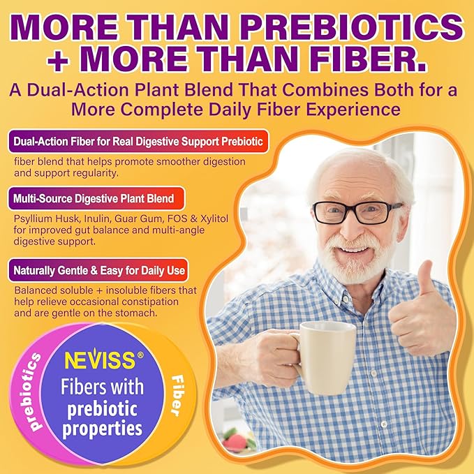 Fiber Gummies for Adults with Psyllium Husk 7G(Soluble + Insoluble) Daily Prebiotic Fiber with Inulin FOS Guar Gum Multivitamins for Daily Digestive Health Regularity SupportSugar FreePack of 2