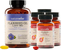 NatureWise [1] Flaxseed Oil 1400 mg - Cold Pressed Flaxseed Oil - 120 Softgels[120-Day Supply] + (Pack of 4) CoQ10 100mg + Black Pepper High Absorption - 30 Softgels[30-Day Supply]
