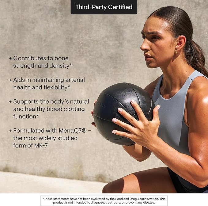 THORNE - Vitamin K - Vitamins K1 and K2 (as MK-4 and MK-7) Capsule Supplement - Supports Strong Bones* - Clinically Studied Ingredients - Third-Party Certified - Gluten Dairy &amp Soy-Free - 60 Caps