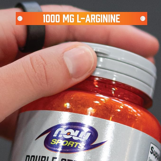 Now Foods Sports Nutrition L-Arginine Double Strength 1000mg Nitric Oxide Precursor Amino Acids 180 Tablets