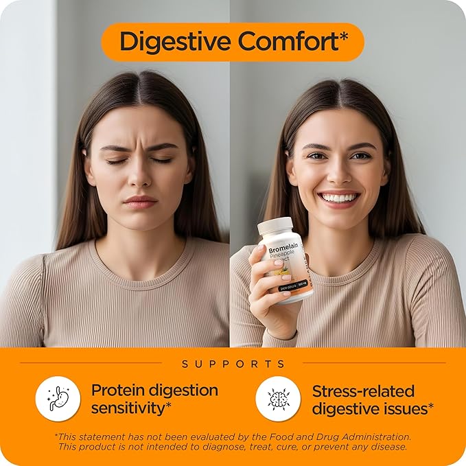 Bromelain + Probiotics Digestive Enzyme &amp Gut Balance Support Bundle