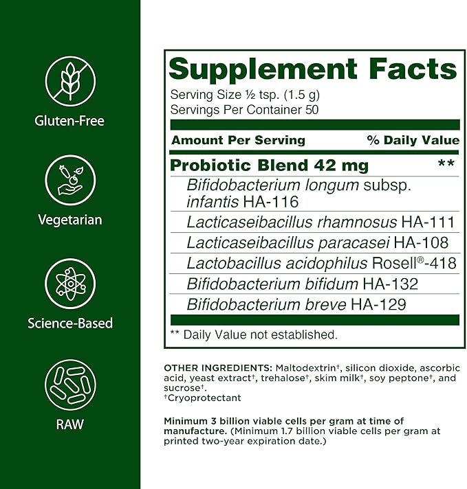 Flora - Toddler's Probiotic - Supports Digestive Health - Daily Probiotic Powder for Children Ages 1–3 - Includes Bifidobacterium Infantis - Vegetarian &amp Gluten-Free - Keep Chilled - 2.64 oz.
