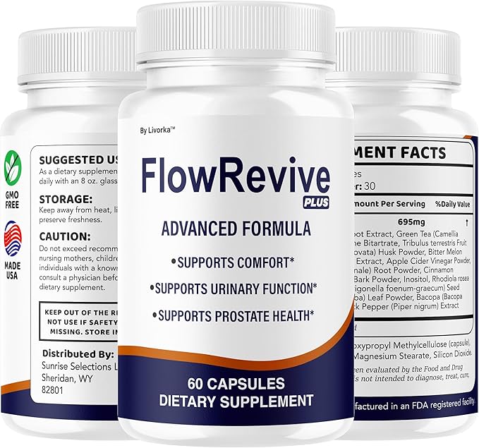 FlowRevive Plus Capsules - Official FlowRevivePlus Pills Premium Advanced Formula 60 Capsules for 1 Month
