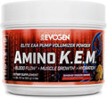 Evogen Amino KEM - Elite EAA Pump Volumizer | Supports Blood Flow Muscle Growth Hydration | Full Spectrum EAAs &amp BCAAs S7 Nitric Oxide Blend | Smashin' Passion Orange | 30 Servings