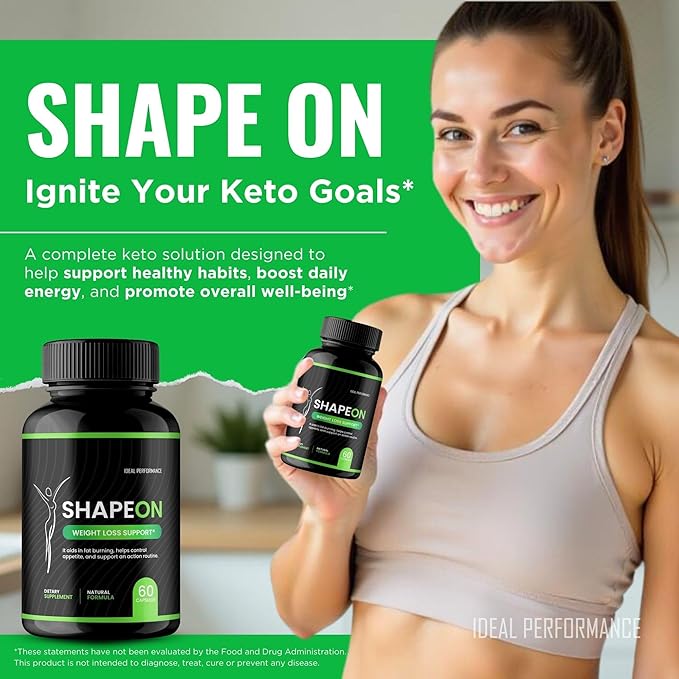 ShapeOn Capsules Official ShapeOn Supplement Pills with All Natural Ingredients - Maximum Strength Advanced Formula Overall Health &amp Wellness Premium Shape-On Support Reviews (60 Capsules)