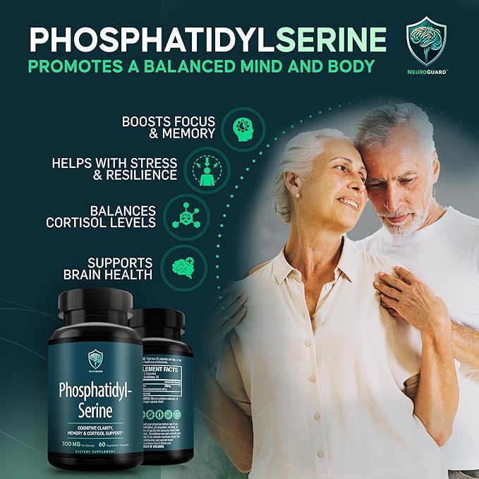 Phosphatidylserine Supplement – Premium Nootropic for Brain Health Memory Focus &amp Stress Support – 300mg Sunflower Lecithin Soy-Free Non-GMO High Purity &amp Potency Made in USA