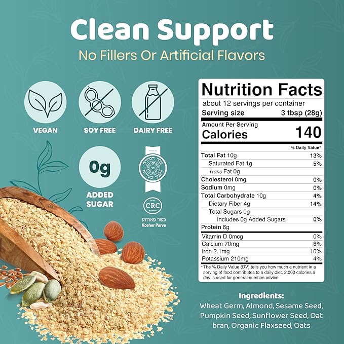 Milkrush Lactation Support for Breastfeeding-Oats Seeds &amp Almond Lactation Drink Mix - Enrich Milk for Breastfeeding with Superfood Omega 3 Iron &amp Calcium - Kosher Certified - 26oz Bag