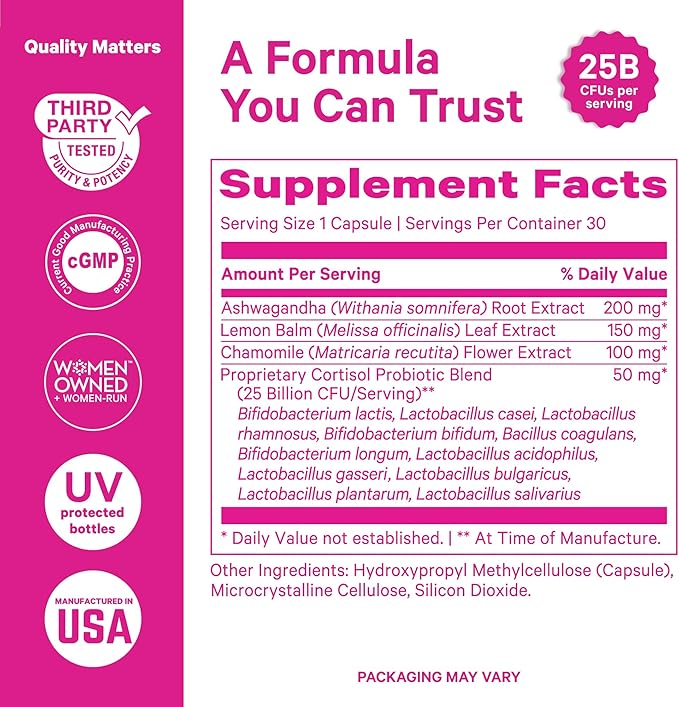 Pink Stork Cortisol Probiotic and Digestive Enzymes Bundle – Supports Digestive and Hormonal Wellness – Ashwagandha and Enzyme Supplement for Women