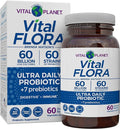 Vital Planet - Vital Flora Ultra Daily Probiotic 60 Billion CFU Diverse Strains Organic Prebiotics Immune Support Bloating Relief Digestive Health Probiotics for Women and Men 60 Capsules