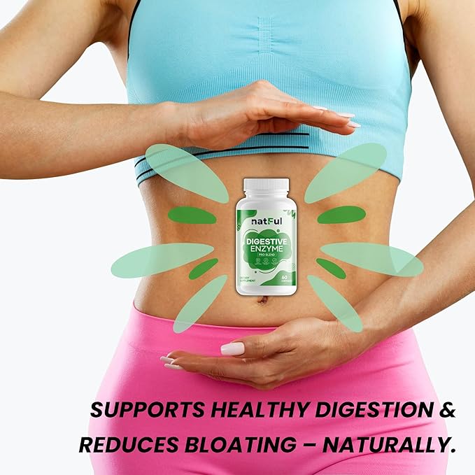 Digestive Enzyme Supplement with Probiotics Broad Spectrum Digestive Support with Makzyme-Pro Lactase Bromelain Papain – 60 Vegan Capsules – Relieves Bloating Gas and Supports Gut Health