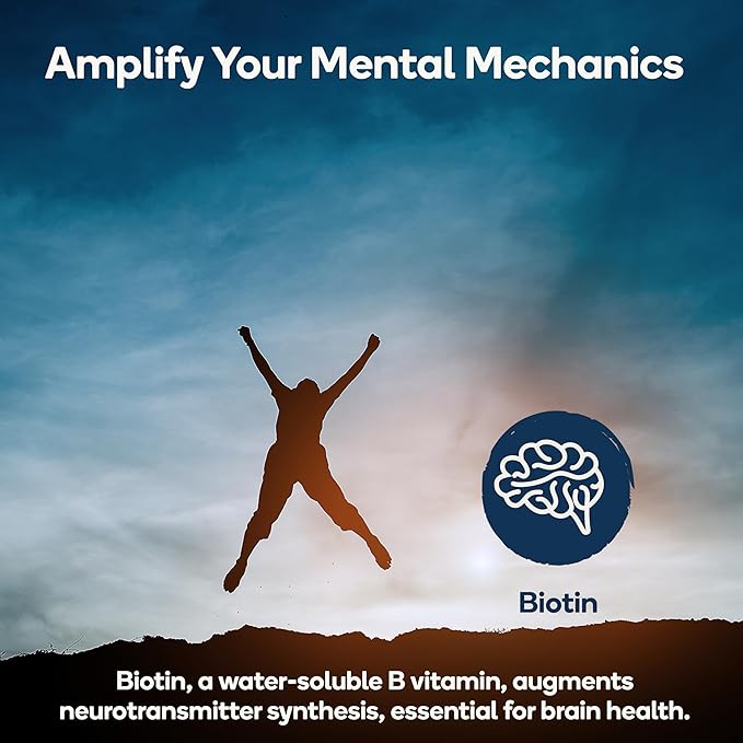 Brain - Balanced Neurotransmitter Support Supplement - Zinc B6 Biotin for Cognitive Function - 90 Veggie Capsules (Brain)