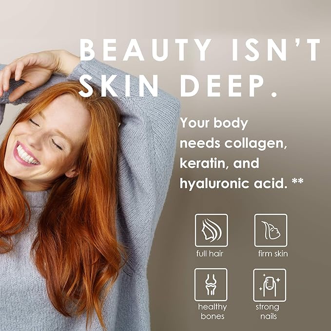 Collagen Peptides &amp Hair Nutrition + Cynatine HNS + Hyaluronic Acid + Biotin
