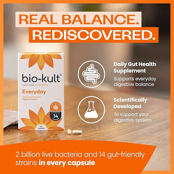 Bio-Kult Everyday Probiotics | 14 Strains | Adult Probiotic Supplement | Non-GMO Gluten-Free | 120 Capsules
