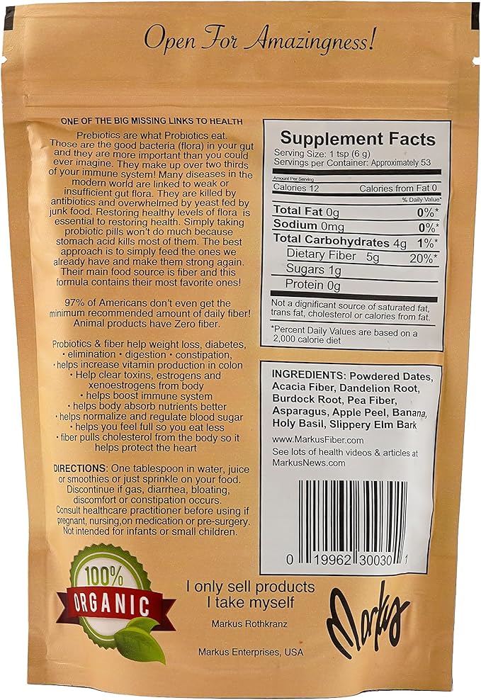 Wild Force Prebiotic Formula 11oz Bag - A Powerful Dietary Fiber for Reinforcing Gut Health and Immunity - 53 Servings