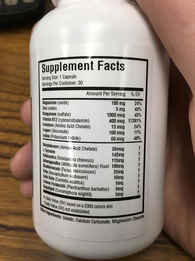 Thyrogenix - Thyroid Function Support - 2 Bottles - 60 Capsules - Adrenal Glands Support-Hormonal Balance Support