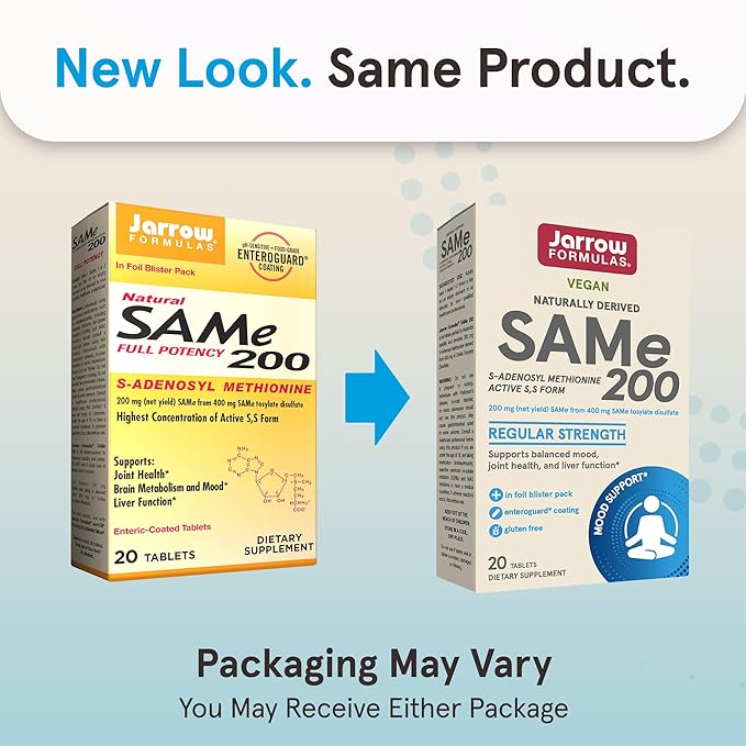 Jarrow Formulas Same 200 mg Supports Joint Health Liver Function Brain Metabolism 20 Tablets Up to A 20 Day Supply