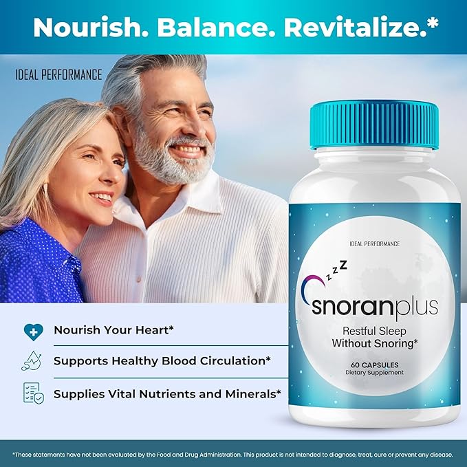 Snoran Plus Capsules Official Snoran Plus Natural Supplement Pills Reduces Snoring - Extra Strength SnoranPlus Advanced Formula Improves Breathing Overall Health &amp Wellness Reviews (60 Capsules