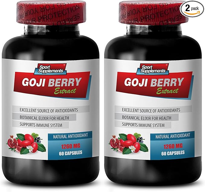 Immune Defense - Goji Berry Extract Complex - Natural Vitality Pills Powerful Antioxidant Pomegranate Extract Body Detox Complex Holistic Wellness Support Natural Energy Boost 2 Bot 120 Caps