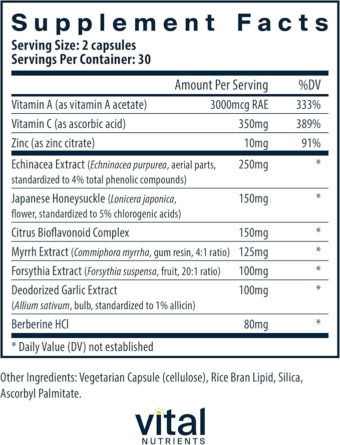 Vital Nutrients Herbal Biotic - Herbal Immune Support Supplement - Antioxidant Support Promotes Healthy Immune System - Gluten Dairy Soy Free - Non-GMO - 60 Capsules