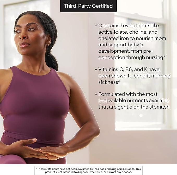 THORNE - Basic Prenatal - Well-Researched Folate Multi for Pregnant &amp Nursing Women - Includes 18 Vitamins &amp Minerals Plus Choline - Third-Party Certified - Gluten Dairy &amp Soy-Free - 30