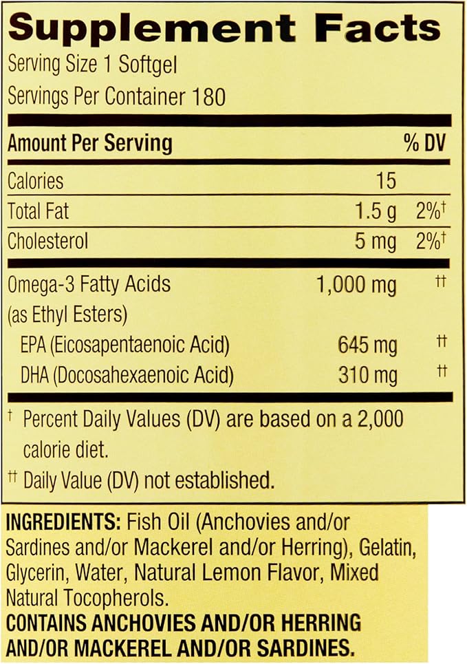 Spring Valley Omega-3 Fish Oil Soft Gels 1000 mg 180 Count Dietary Supplement Omega-3 Fatty Acids Bundle with Lual's 45 Diabetes Decoded