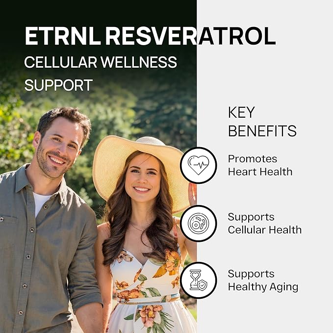 ETRNL Longevity Resveratrol 600mg - 60 Capsules - Premium Japanese Knotweed Extract with Natural Polyphenols - Daily Antioxidant Supplement - Vegan Non-GMO Gluten-Free - Made in USA