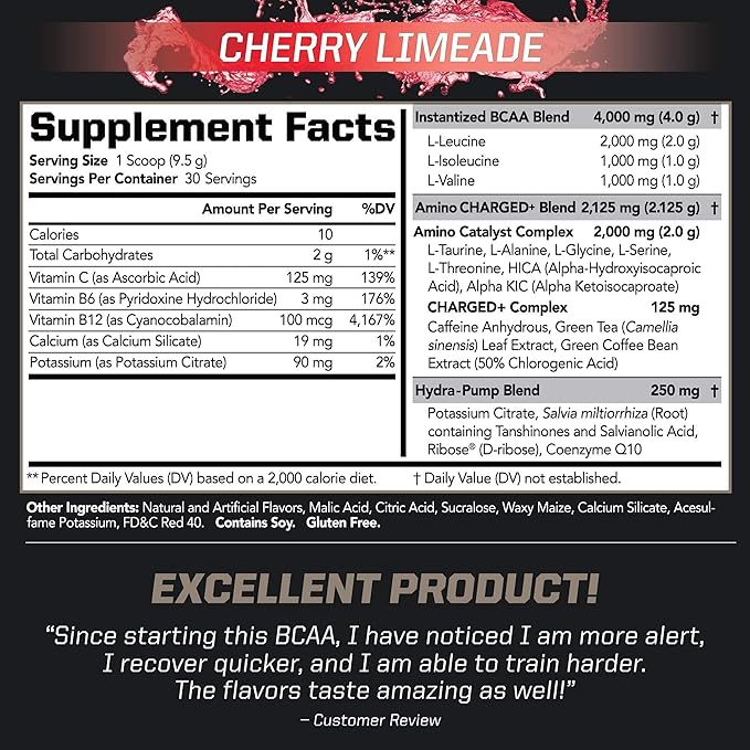 PMD Sports CG5 - Premium Creatine and L-Glutamine Powder (60 Servings) &amp PMD Sports BCAA Charged Amino Acids for Enhanced Recovery – Cherry Limeade (30 Servings)