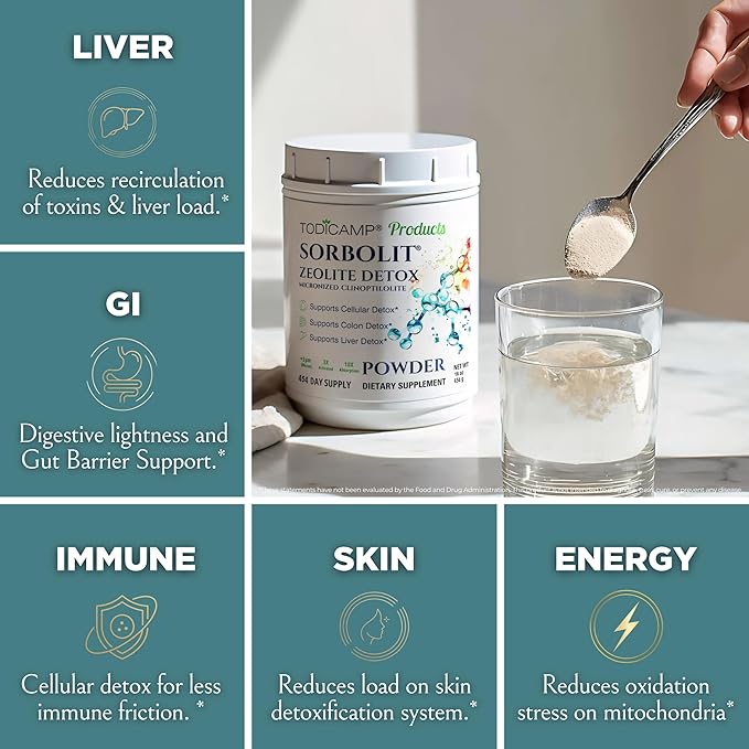 Zeolite Detox Sorbolit - Zeolite Binder Supplement for Full Body Detox - Gut Cleanse Cellular and Liver Detox (1 Pound (Pack of 1))