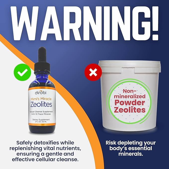 Mimi's Miracle Zeolites: Heavy Metal Detox Zeolite Supplement Drops with 70 Trace Minerals for Adults &amp Kids - Supports Cell Restoration Immune &amp Digestive Tract Health (4 oz Bottle 60 Day S