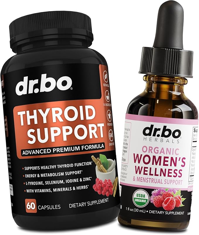 Thyroid Support &amp Female Balance for Women - Metabolism &amp Mood Thyroid Supplement Complex &amp Women's Wellness Organic Balance Supplements Liquid Drops &amp Period Support