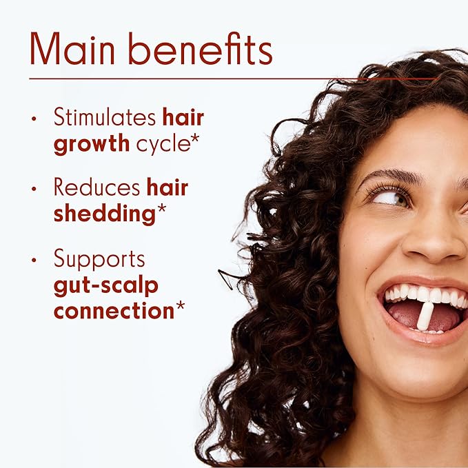 Love Wellness Healthy Hair Probiotics | Support Hair Growth with Biotin and Vitamin B12 &amp B6 | Supplement for Healthy Scalp &amp Thicker Fuller Looking Hair | Safe &amp Effective | 30 Capsules