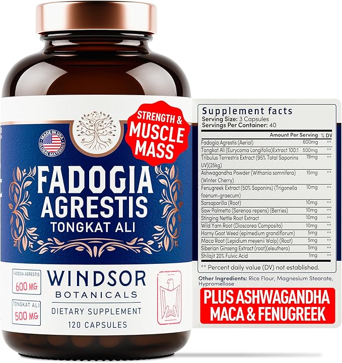 Fadogia Agrestis and Tongkat Ali Supplement - Fadogia Agrestis 600mg 500mg Longjack Tongkat Ali for Men Maca Root Fenugreek Ashwagandha Saw Palmetto to Support Energy Stamina Vitality - 120Caps
