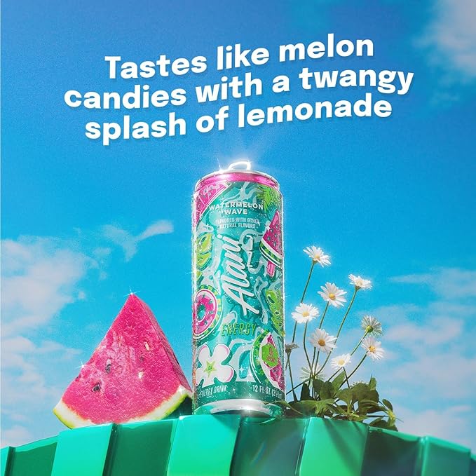 Alani Energy Drinks Watermelon Wave Sugar Free Low Calorie12 Fl Oz (6 pack)