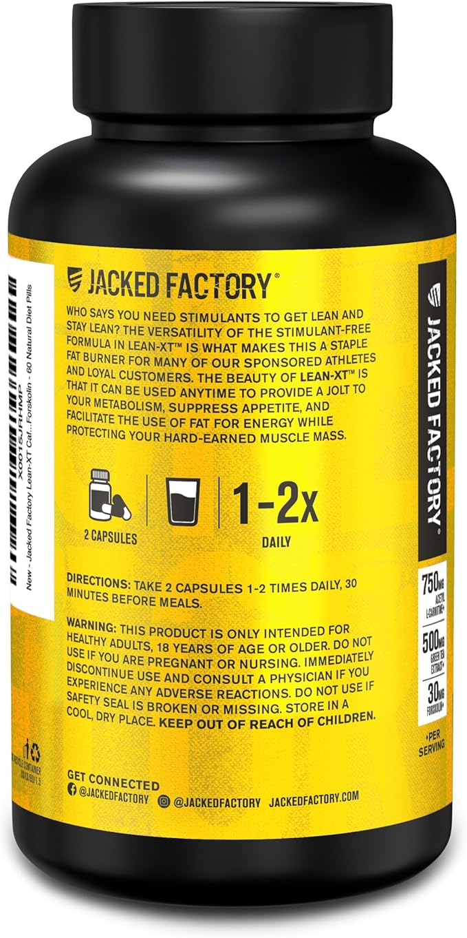 Jacked Factory Burn-XT (60 Capsules) + Lean-PM (60 Capsules) + Lean-XT (60 Capsules) 24-Hour Weightloss Stack w/Clinically Studied Thermogenic Fat Burners &amp Nighttime Weight Loss Sleep Aid