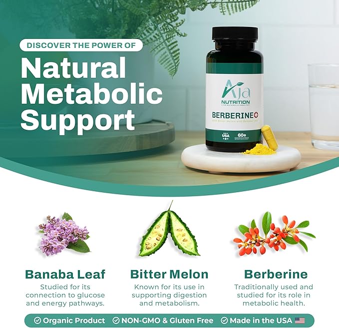 Berberine Plus – Triple Action Metabolic Support with 97% Pure Berberine HCL 1000mg Daily Serving – Activates AMPK for Glucose Metabolism Energy &amp Digestive Support – 60 Vegan Capsules