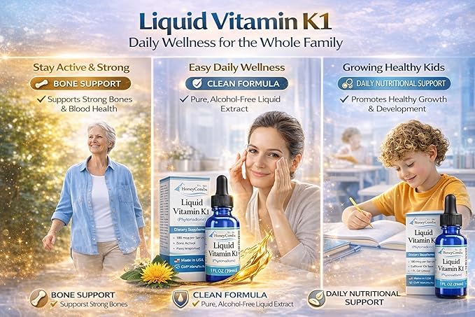 Vitamin K Drops Newborn Oral Vitamin K for Newborns and Adults Liquid Vitamin K1 Phytonadione Also K1 for Dark Under Eye Circles and Skin 1 oz Bottle - Made in USA