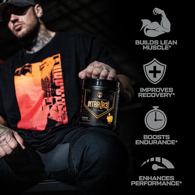 HOSSTILE Intra[R3] Intra Workout Powder EAA &amp BCAA Drink with Carbs Enhance Energy &amp Endurance Build Lean Muscle &amp Improve Recovery Orange 20 Servings