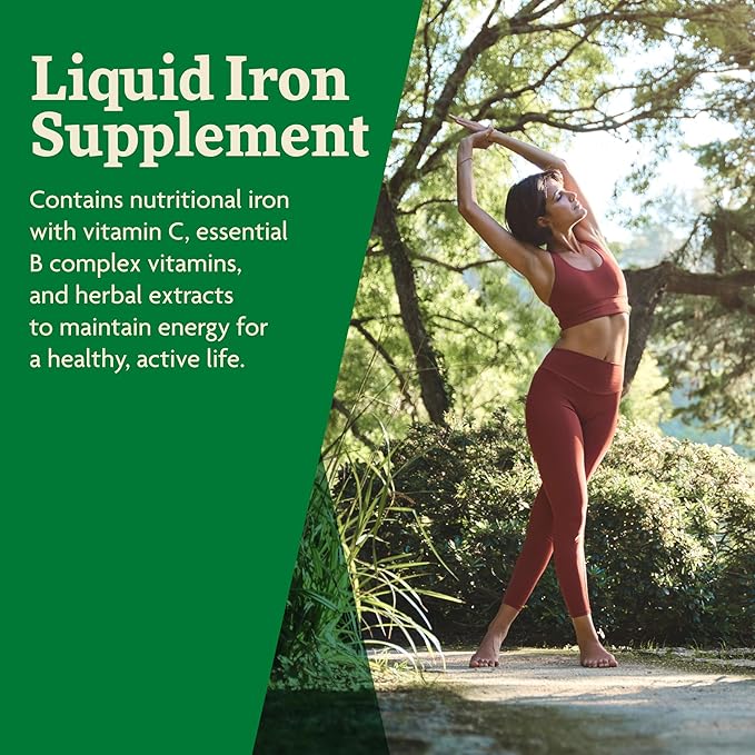 Floradix Iron &amp Herbs - Liquid Herbal Supplement for Energy Support - Iron Supplement with Vitamin C &amp Vitamin B Complex - for Men &amp Women - 8.5 fl oz