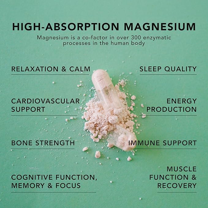 AMANDEAN Magtein Magnesium Complex. L-Threonate Glycinate Malate Triple Blend Chelated Magnesium Supplement. 90 Veggie Capsules. High Absorption Branded Ingredients. Brain Health Sleep Calm*.