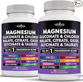 NEW AGE Magnesium Supplement -Powerful Glycinate Citrate Malate Oxide Taurate Aspartate Gluconate Orotate &amp Mag Chloride Manganese Joint Support- 180 Count