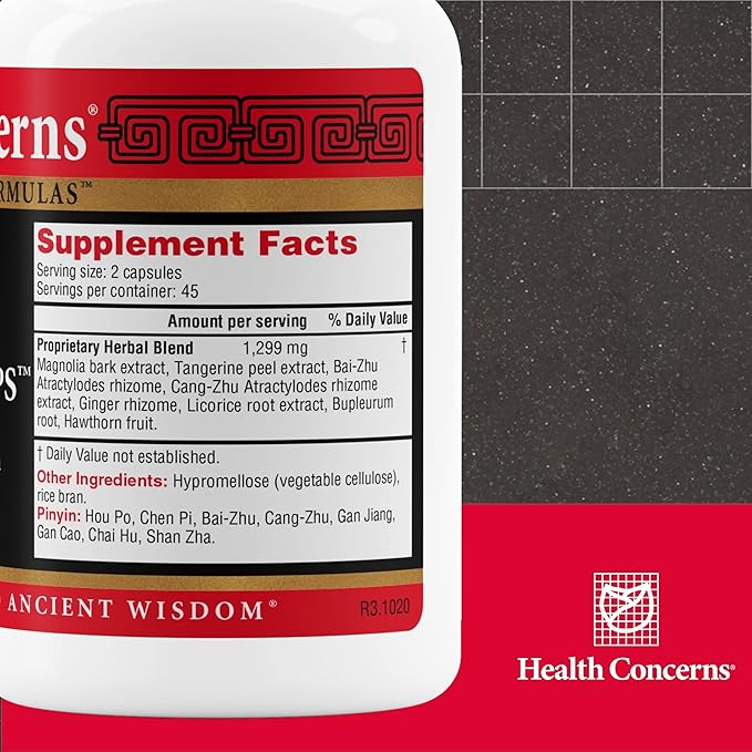 Health Concerns Stomach Caps – Digestive Support &amp Gut Health – Bloating &amp Gas Relief – Ginger &amp Magnolia Bark Chinese Herbal Supplement for Men &amp Women – Modified Ping Wei San – 90 Ca