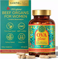 Beef Organs for Women - 100% Grass Fed Pasture Raised in New Zealand - 120 Caps - Collagen Blend featuring Placenta Bone Marrow Thymus Amla Astaxanthin MSM Pearl Powder &amp Bamboo Silica