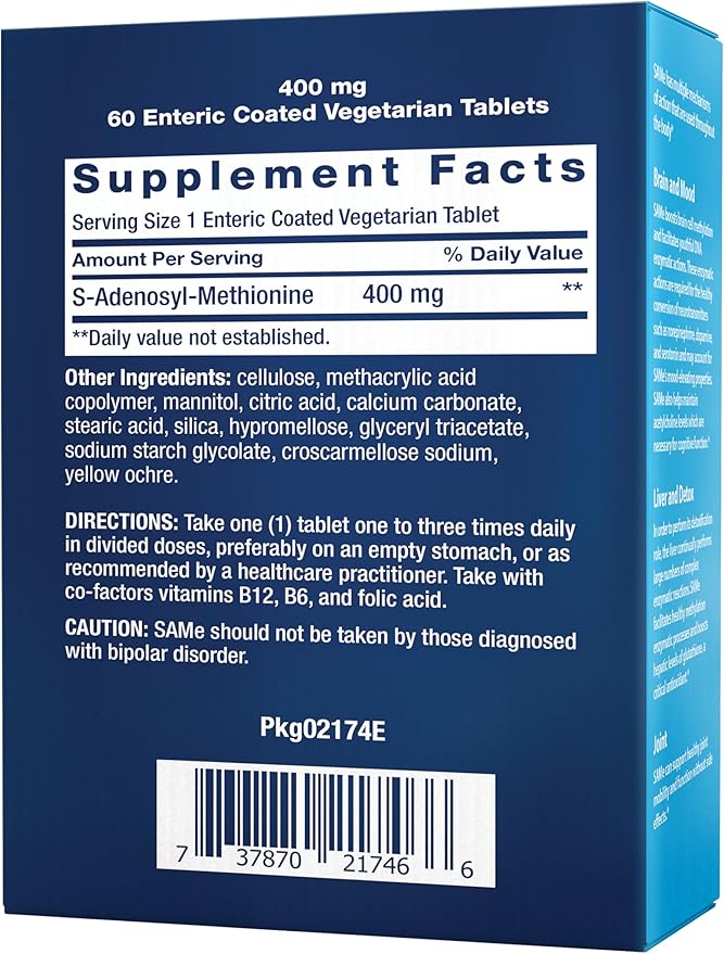Life Extension Same 400mg &amp N-Acetyl-L-Cysteine 600mg - 60 Count Liver Joint &amp Immune Support