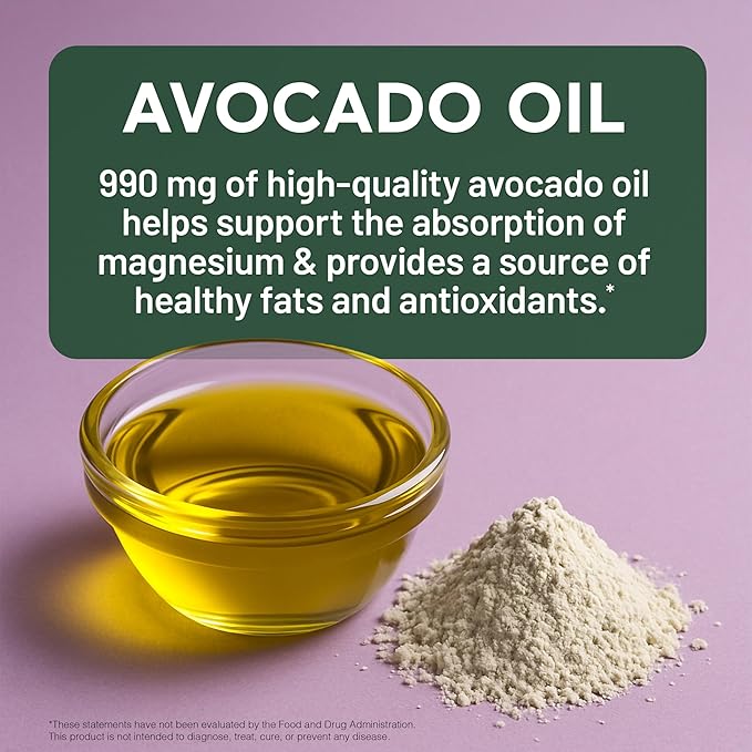 Smarter Nutrition Marine Magnesium Supplement 300mg - Naturally Sourced Clinically Tested Magnesium + Avocado Oil &amp AstraGin for High Absorption - Non-GMO (90 Count (Pack of 3))