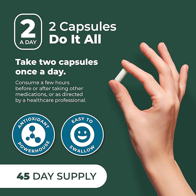 PurePremium Reduced Glutathione 1000mg per Serving – 98% Purity – L-Glutathione Supplement 500mg per Capsule – Antioxidant Supplement for Liver Detox Skin Brain &amp Immune Support – 45-Day Supply
